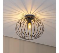 Plafonnier Valor Argon, dimmable, noir, Salon / Salle à manger, Métal, Moderne, Plafonnier