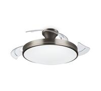 Philips Ventilateur de plafond Atlas – LED 28W, ventilateur 35W, nickel, télécommande