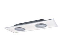 Plafonnier ventilateur de plafond avec télécommande d'éclairage 2 ventilateurs chambre dimmable CCT, 1x LED 24W blanc chaudblanc froid, LxlxH 120x40x12,5 cm
