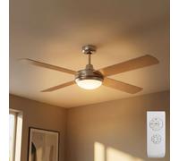 Plafonnier Ventilateur de Plafond LED Télécommande Vor-Rücklauf Bois Réversible