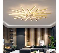 Plafonnier Ventilateur Design avec Telecommande APP Controle Réversible DC Grand Lustre Ventilateur de Plafond Dimmable 6 Vitesse Ventilo Plafond Silencieux pour Salon Chambre, Or, 100cm