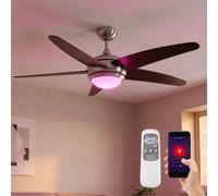 Plafonnier Ventilateur Plafond Globo LED RGB 5 Ailes 132 cm, App