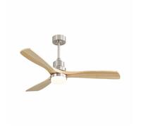 Plafonnier ventilateur silencieux 52 pouces design imitation bois 3 pales LED modulable dimmable 6 vitesses réglables