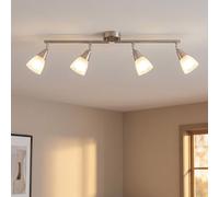 Plafonnier Verre Réglable 4 Lampes Nickel Mat Chambre 60 cm [EEK: Nicht bewertet]