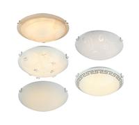 Plafonnier verre salon plafonnier métal plafonnier LED couloir lumière rond, 1x LED 12W 967Lm blanc chaud, D 30 cm