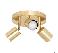 Atmosphera - Plafonnier 3 Spots Vico Doré - Spots Orientables en Acier - Ampoules Non Incluses GU10 25W - Luminaire pour Salon, Cuisine, Salle à manger