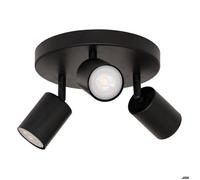 Atmosphera - Plafonnier 3 Spots Vico Noir - Spots Orientables en Acier - Ampoules Non Incluses GU10 25W - Luminaire pour Salon, Cuisine, Salle à manger