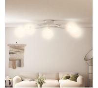 vidaXL Plafonnier Mesh avec abat-jour en maille métallique 5 LED G9 Chrome
