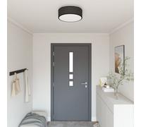Plafonnier Vidaxl Noir Ø 38 Cm En Tissu E27