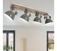 Plafonnier vintage barre de projecteur réglable en bois rétro lampe salon éclairage 2729G