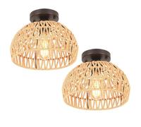 Plafonnier Vintage Industrielle en Corde de Chanvre - IDEGU - 25*16cm 2PCS