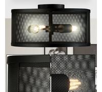 Plafonnier vintage salon salle à manger cage lampe design noir