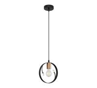 Plafonnier vintage suspension anneau FILAMENT suspension noire dans un ensemble comprenant des ampoules LED