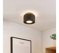 Plafonnier Walisa Arcchio, dimmable, noir, Salon / Salle à manger, Aluminium, Moderne, Plafonnier