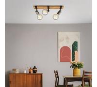 Plafonnier Wood Basic À 3 Lampes bois clair, gris-brun