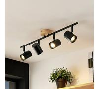 Plafonnier Xiomara Lindby, dimmable, noir, Salon / Salle à manger, Métal, Moderne, Plafonnier