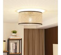 Plafonnier Yaelle Lindby, dimmable, bois clair, Salon / Salle à manger, Bois, Maison de campagne / Rustique, Plafonnier