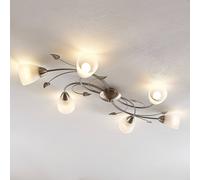 Plafonnier Yannie Lindby, dimmable, gris, Salon / Salle à manger, Métal, Antique, Plafonnier