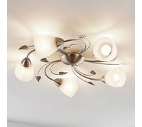 Plafonnier Yannie Lindby, dimmable, gris, Salon / Salle à manger, Métal, Antique, Plafonnier