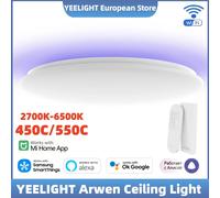 Plafonnier Yeelight Arwen 450C/550C Connexion WiFi 16 millions de couleurs RGB Effets de lumière latérale 6500K Pour APP Mi Home Google Alexa SmartThings