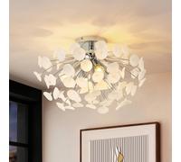 Plafonnier Yurina Lindby, dimmable, blanc, Salon / Salle à manger, Matière Plastique, Moderne, Plafonnier