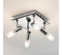 Plafonnier Zela Lindby, dimmable, argenté, Salle de bain, Métal, Moderne, Plafonnier Salle De Bain