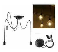 Plafonniers 3 têtes Araignée Noir Suspensions Lustres Lampe Eclairage