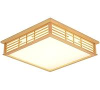 Plafonniers, Lampe Moderne en Métal, Plafonnier LED Carré en Bois Massif Japonais, éclairage De Plafond Simple Et Moderne pour Salon, Chambre à Coucher, Bureau., 35cm*35cm
