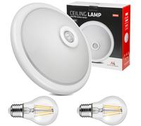 Maclean MCE324 + 2xMCE268 Plafond avec capteur PIR plafond avec source lumineuse LED 2x max. 40W E27 220-240V~ 50/60Hz