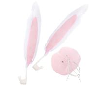 PLAFOPE 1ensemble Décoration de Noël pour Voiture avec Oreilles de Lapin Kit Festif Résistant et Facile à Installer pour Véhicules Accessoire Amusant pour Fêtes Hivernales