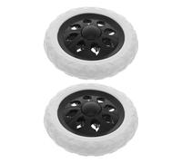 PLAFOPE 2pcs Roues de Chariot Pliables en Plastique et Pu pour Caddie, Remplacement Facile pour Courses en Supermarché, Transport Pratique