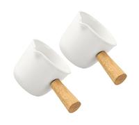 PLAFOPE 2pièces Pichet à Lait Céramique Blanche Mini Verseur Multifonction pour Sauces Sirop et Café Petit Récipient à Lait Pratique pour Cuisine et Service