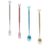 PLAFOPE 4 Pièces Stylos Gel à Pointe Fine pour Étudiants Design Original Ustensiles Diamantés Stylos Créatifs Multifonctions pour École et Bureau Couleurs Assorties Style Plusieurs styles