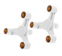 PLAFOPE Adaptateur de Lampe Blanc E27 à Triple Tête 3 Douilles, Support Stable en Abs Résistant la Température, 2 Pièces pour Éclairage Domestique