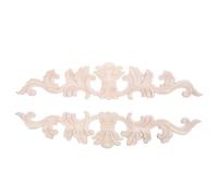 PLAFOPE Appliques en bois pour meubles, 2 pièces, ornement d'angle marron, bord courbé, ajustement sécurisé, pour cabinet et wardrobe, DIY furniture decoration