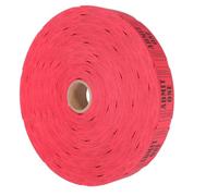 PLAFOPE Billets de tombola numérotés en papier rouge 2,5 x 5 cm, rouleau de 2000 tickets stylés pour loteries et prix de porte