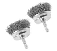 PLAFOPE Brosse métallique pour perceuse électrique 2 pièces à manche hexagonal, brosse de nettoyage pour bois et vaisselle, décapage de rouille, usage domestique