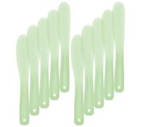 PLAFOPE Lot de 10 Spatules Multifonctions en Silicone Vert pour Mélange de Fond de Teint, Outil Professionnel pour Salon de Beauté et Maquillage Réutilisable