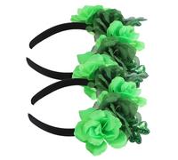 PLAFOPE Lot de 2 Serrage-têtes Verts à Trèfle Irlandais pour Femme et Fille, Accessoires Légers en Plastique Solide, Bandeaux Festifs pour Saint-patrick et Fêtes Irlandaises, Coiffure