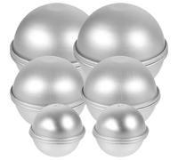 PLAFOPE Moules Demi-sphère Faciles à Ranger en Alliage D'aluminium Argenté Résistants la Chaleur Lot de 12 pour DIY, Pâtisserie et Création de Bombes de Bain