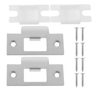 PLAFOPE Plaques de Gâche en Acier Inoxydable 1,5 Pouce Plaque de Remplissage pour Trou de Porte Kit Renforcement Porte Intérieure 2 Ensembles Argent