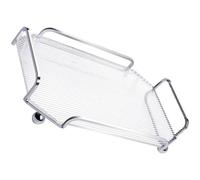 PLAFOPE Plateau de Service Transparent Rayé pour Usage Quotidien Plateau de Rangement Multifonction pour Fruits Desserts et Accessoires de Thé Support Pratique pour Table et Bureau