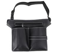 PLAFOPE Pochette à Ciseaux de Coiffure Noire en Cuir, Ceinture de Pochette Professionnelle Grand Volume, Paquet à Outils Léger et Pratique pour Salon et Usage Voyage, Étui Rangement