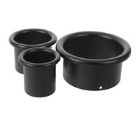 PLAFOPE Support Métallique pour Sèche-cheveux et Fers à Lisser - Lot de 3 Anneaux Compacts en Acier Inoxydable Noir, Rangement de Comptoir Multifonction pour Salle de Bain et Salon,