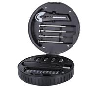 PLAFOPE Trousse à Outils de Roue, Lot de 20 Set de Set de Pièces Noir | Acier au Carbone et Plastique, Rangement Organisé, Structure Robuste, pour Bricoleurs et Mécaniciens