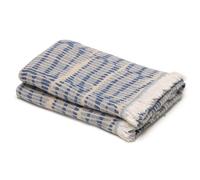 Plaid 100% mousseline de coton 90x185 cm SANTORIN bleu topaze