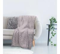 HOME DECO FACTORY TX8009 Plaid Sherpa Gris, Polyester, 120 x 150 x 2 cm