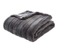 Atmosphera - Plaid Manoir Fausse Fourrure - Gris foncé 120x160 cm