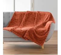 Plaid 125 x 150 cm flanelle relief Mini Frosty - Terracotta