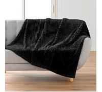 Douceur d'Intérieur – Plaid flanelle en relief Mini Frosty 125 x 150 cm Noir